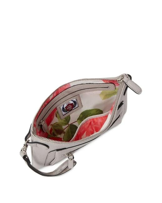 Osprey Gray Ruby Leather Clutch Bag