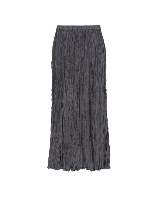 Alysi Gray Elasticated Wrinkled Skirt