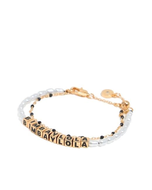 Bimba Y Lola White Dice Logo Bracelet