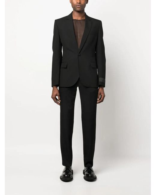 Valentino Garavani Black Logo-Patch Single-Breasted Blazer for men