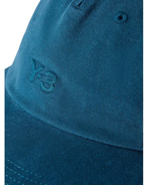 Y-3 Blue Top-Button Baseball Cap