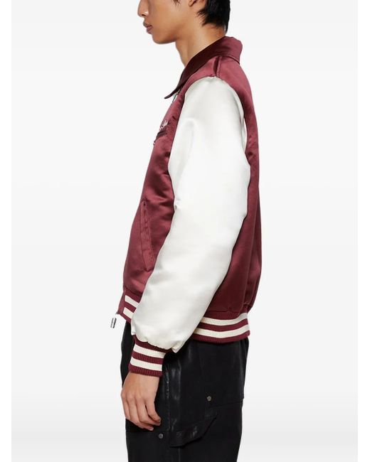 Veste Bomber En Satin À Fermeture Zippée Sur Le Devant Rhude pour homme en coloris Red