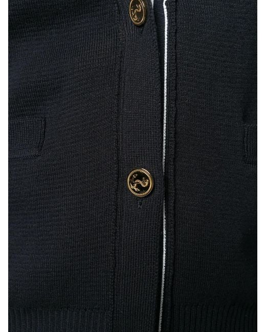 Thom Browne Blue Striped Sleeve Cardigan