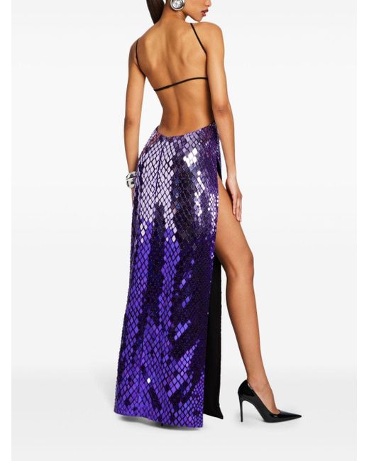 retroféte Purple Rachel Embellished Long Dress