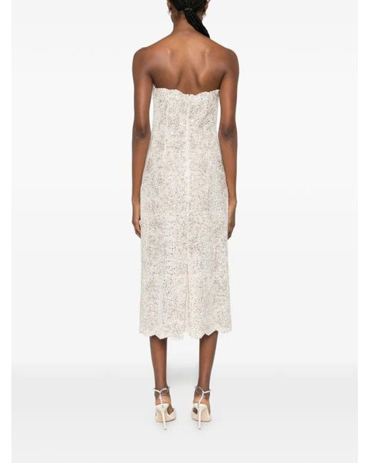 Ermanno Scervino White Strapless Midi Dress
