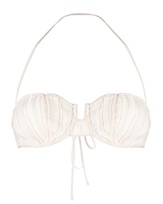 Isa Boulder Knitted Halterneck Bra in White Lyst