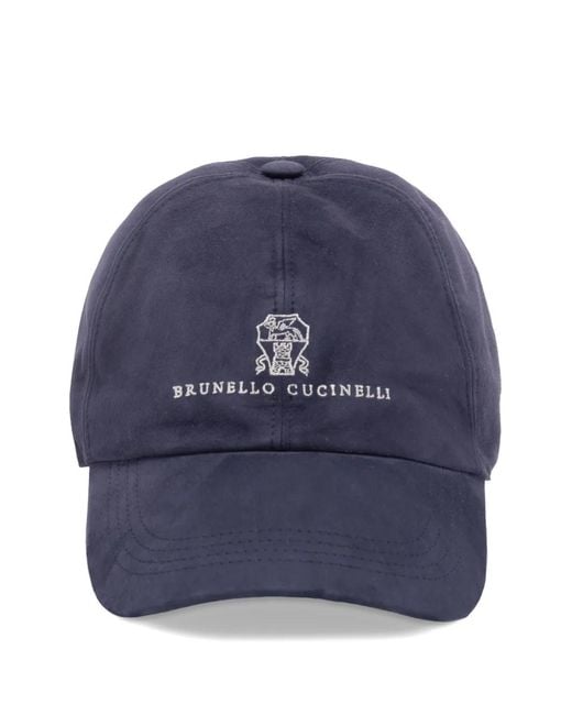 Brunello Cucinelli Blue Logo-Embroidered Baseball Cap for men