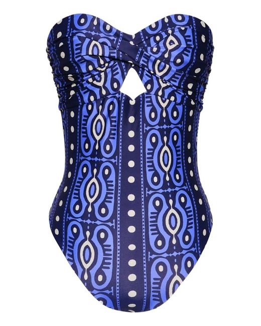 Johanna Ortiz Blue Printed Swimsuit