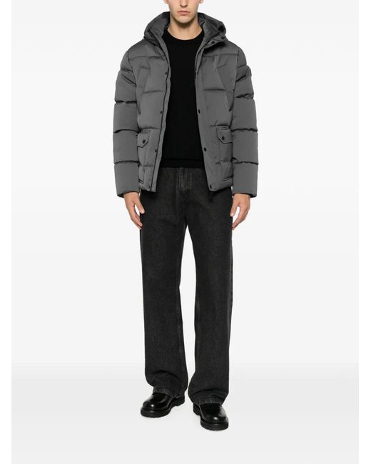 SERGIO MORETTI FIRENZE Gray Logo-Patch Padded Jacket for men