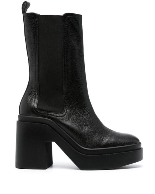 Round toe cheap leather booties