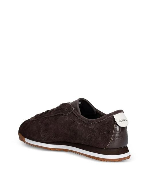 Lacoste Black Suede Logo-Patch Sneakers