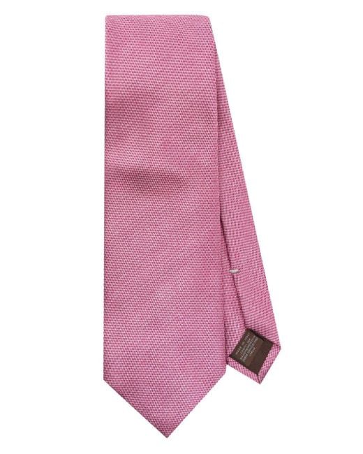 Canali Pink Patterned-jacquard Silk Tie for men