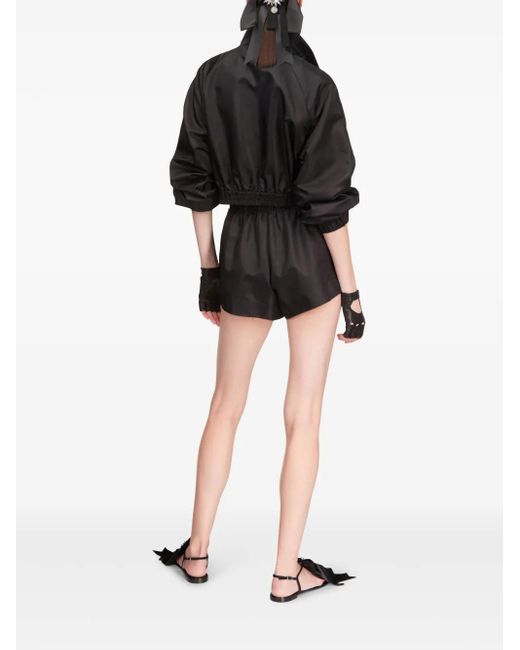 Area Black Crystal Trim Track Shorts