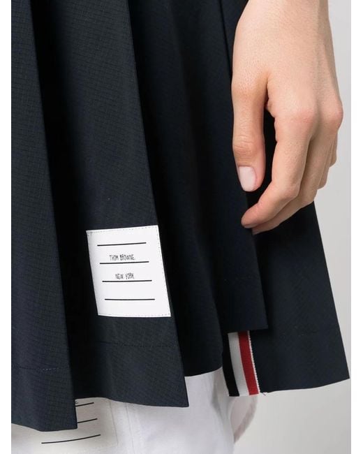 Thom Browne Blue Pleated Drop-Hem Mini Skirt