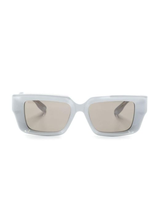 Gucci GG1529S Zonnebril Met Rechthoekig Montuur in het White voor heren