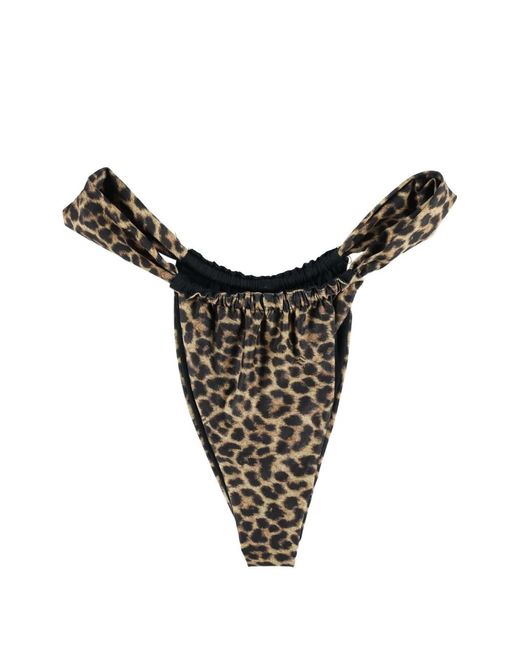 MATINEÉ Black Adele Leopard-Pattern Bikini Bottoms