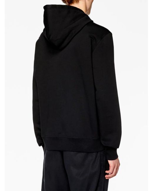 DIESEL Black Ginn-Hood-L4 Logo-Print Hoodie for men