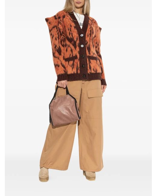 Stella McCartney Orange Cloud Leopard-Print Cardigan