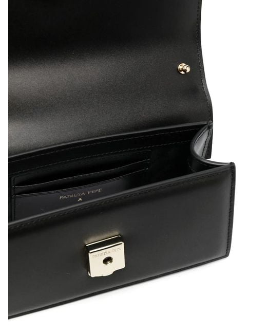 Patrizia Pepe Black Fly Bamby Leather Bag