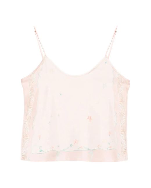 Forte_forte Pink Shell-Print Silk Top