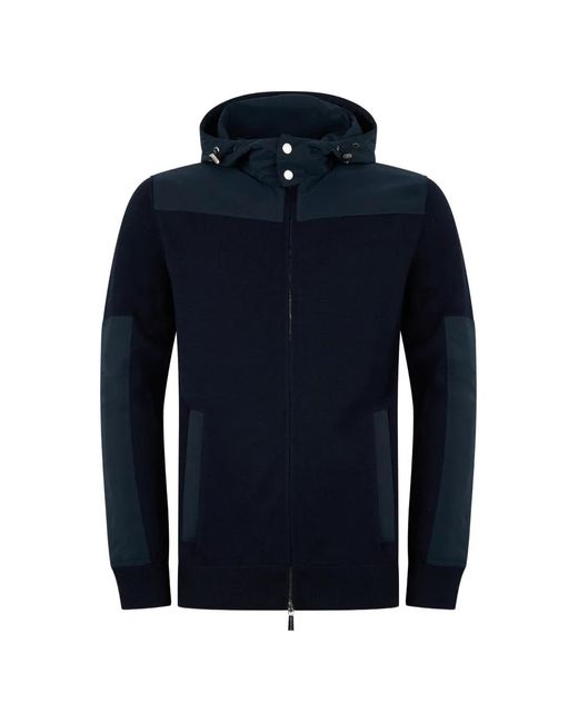 Moorer Blue Brugnoli Zip-Up Hooded Jacket for men