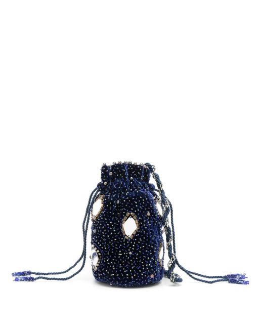 Nannacay Blue Mimi Bead-embellished Crossbody Bag