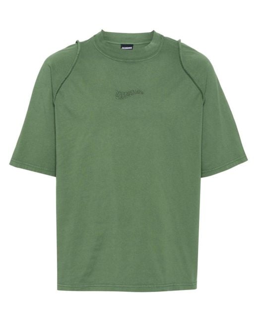 Jacquemus Le T-shirt Camargue Oberteil mit Logo-Stickerei in Green für Herren