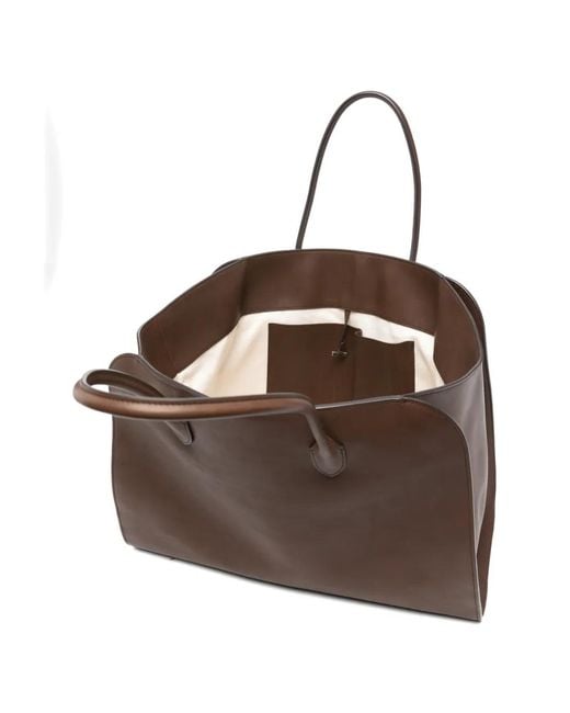 The Row Brown Marlo Leather Tote Bag
