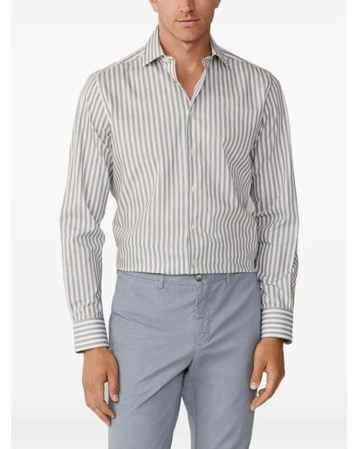 Hackett Gray Bengal Melange Stripe Shirt for men