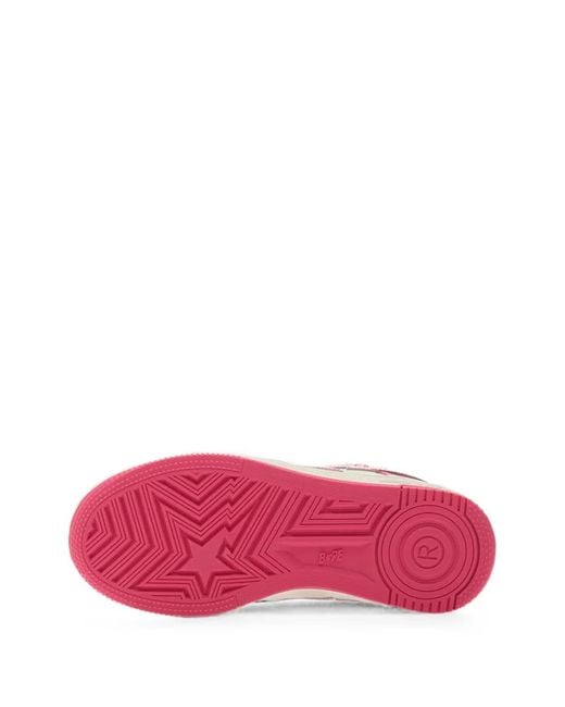 A Bathing Ape Pink Bape Sta 1 Patent Leather Sneakers