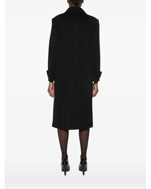 Tagliatore Black Bethany Button-Fastening Coat