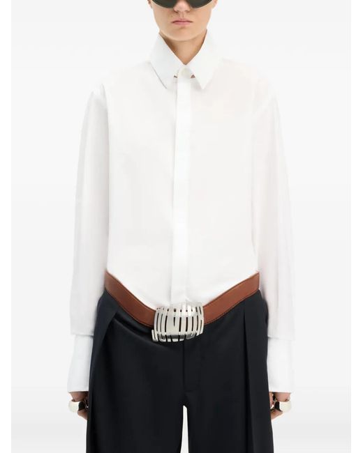 Jean Paul Gaultier White Folded Cuff Shirt