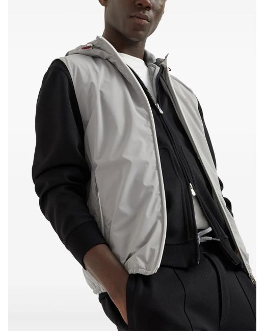 Brunello Cucinelli Gray Nylon Down Vest for men