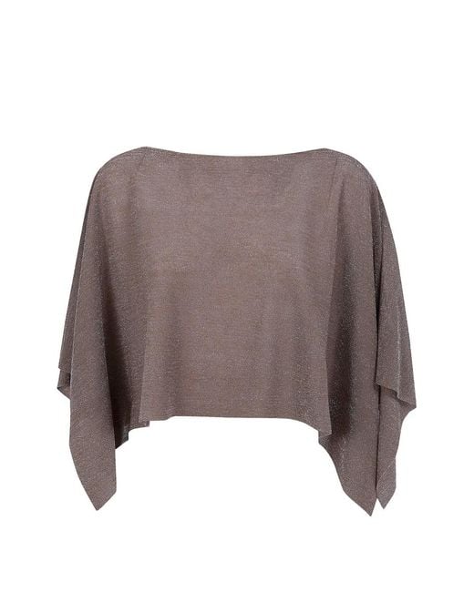 D.exterior Brown Lurex-Embellishment Cape
