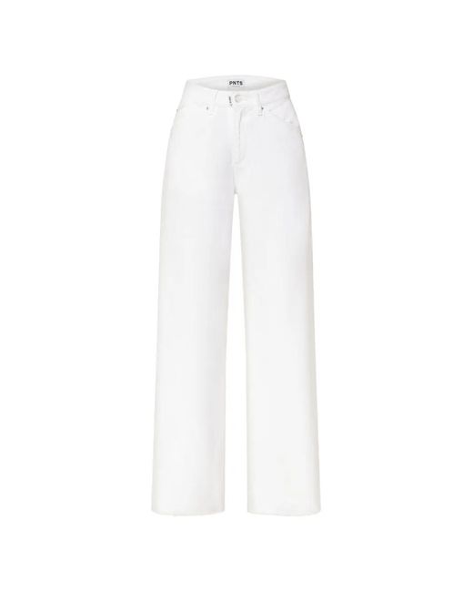 PNTS White The Raver Wide-Leg Jeans