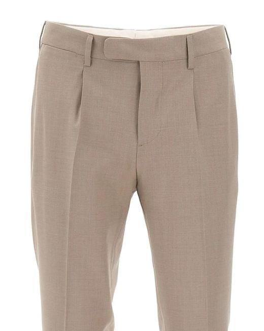 Devore Gray Pleated-Details Trousers for men