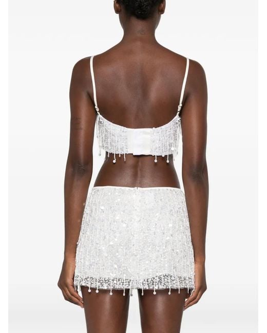Asta Resort White Yasmin Bead-Embellished Bralette