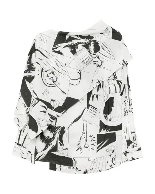 JNBY White Graphic-Print Top