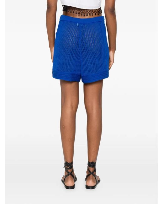 Bompard Blue Crocheted Shorts