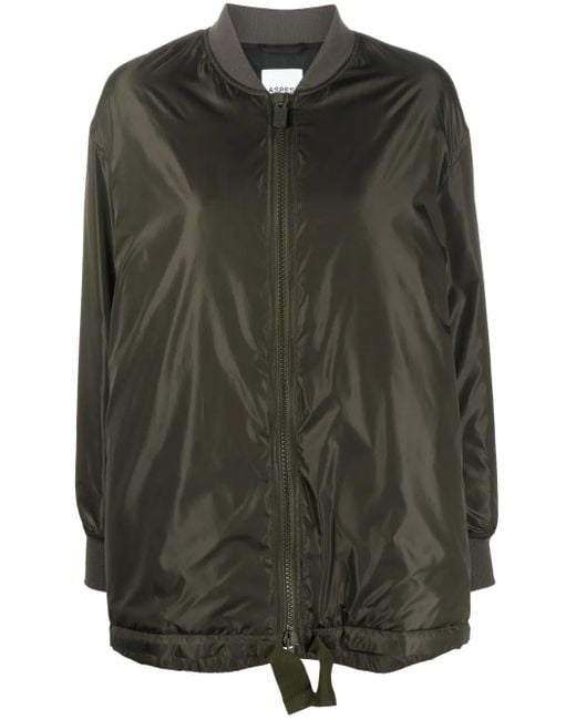 Aspesi Gray Drawstring Padded Bomber Jacket