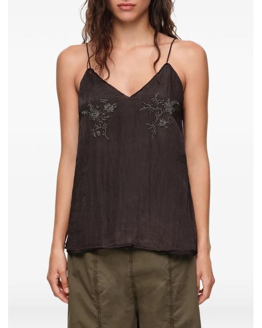 Bimba Y Lola Brown Straight Top With Stones