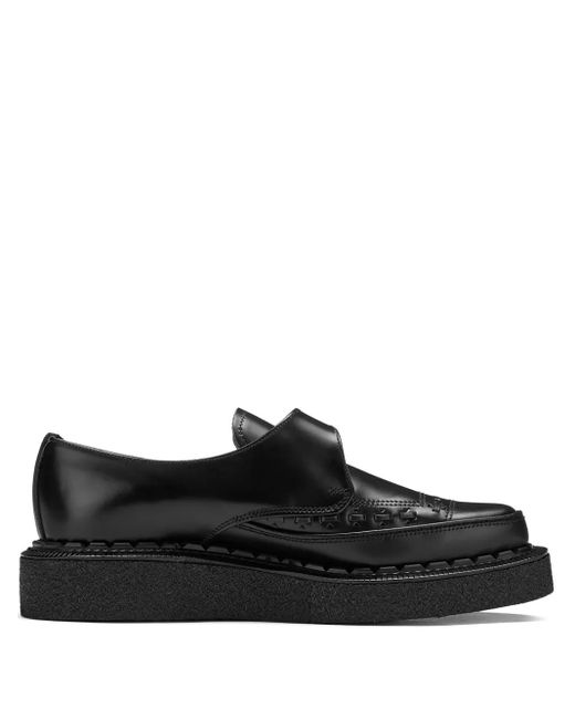 George Cox Black Strummer Buckle-Strap Monk Shoes for men