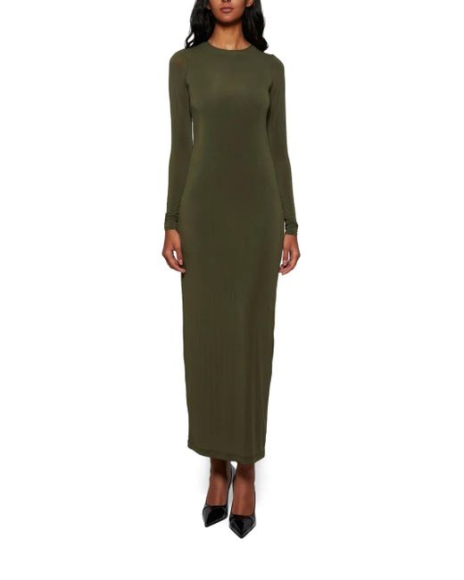 Wardrobe NYC Green Sheer Long-Sleeves Maxi Dress