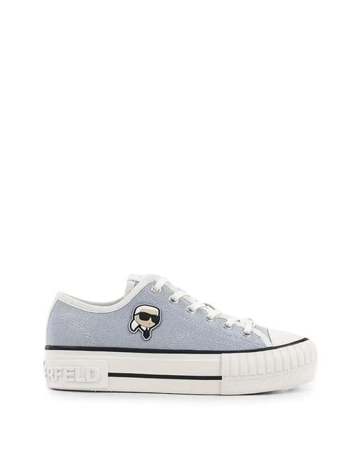 Karl Lagerfeld White Kampus Max Nft Ikonik-Patch Platform Sneakers