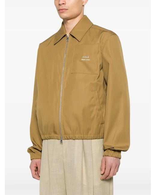 AMI Natural Light Zip-Up Jacket for men