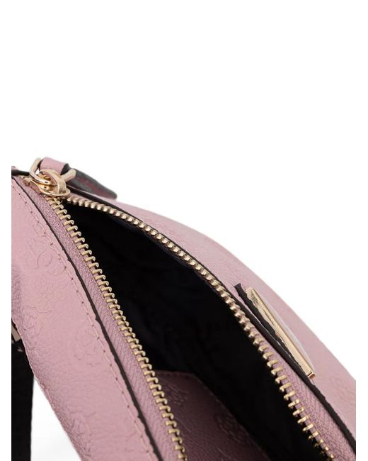 Guess Pink Logo-Embossed Belt Bag