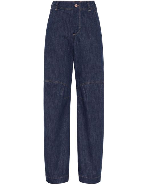 Brunello Cucinelli Blue Jeans mit geradem Bein