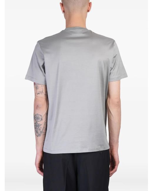 TOKYO JAMES Gray Round-Neck Cotton T-Shirt for men