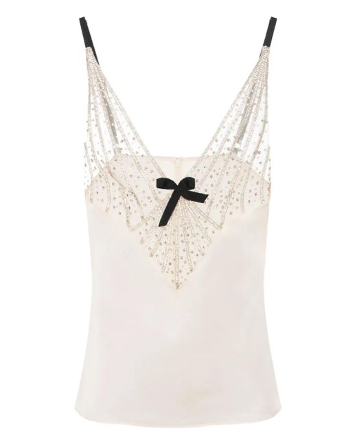 Elisabetta Franchi ビジュートリム トップ White
