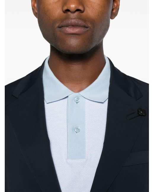Boss Blue Phillipson Textured Cotton Polo Shirt for men